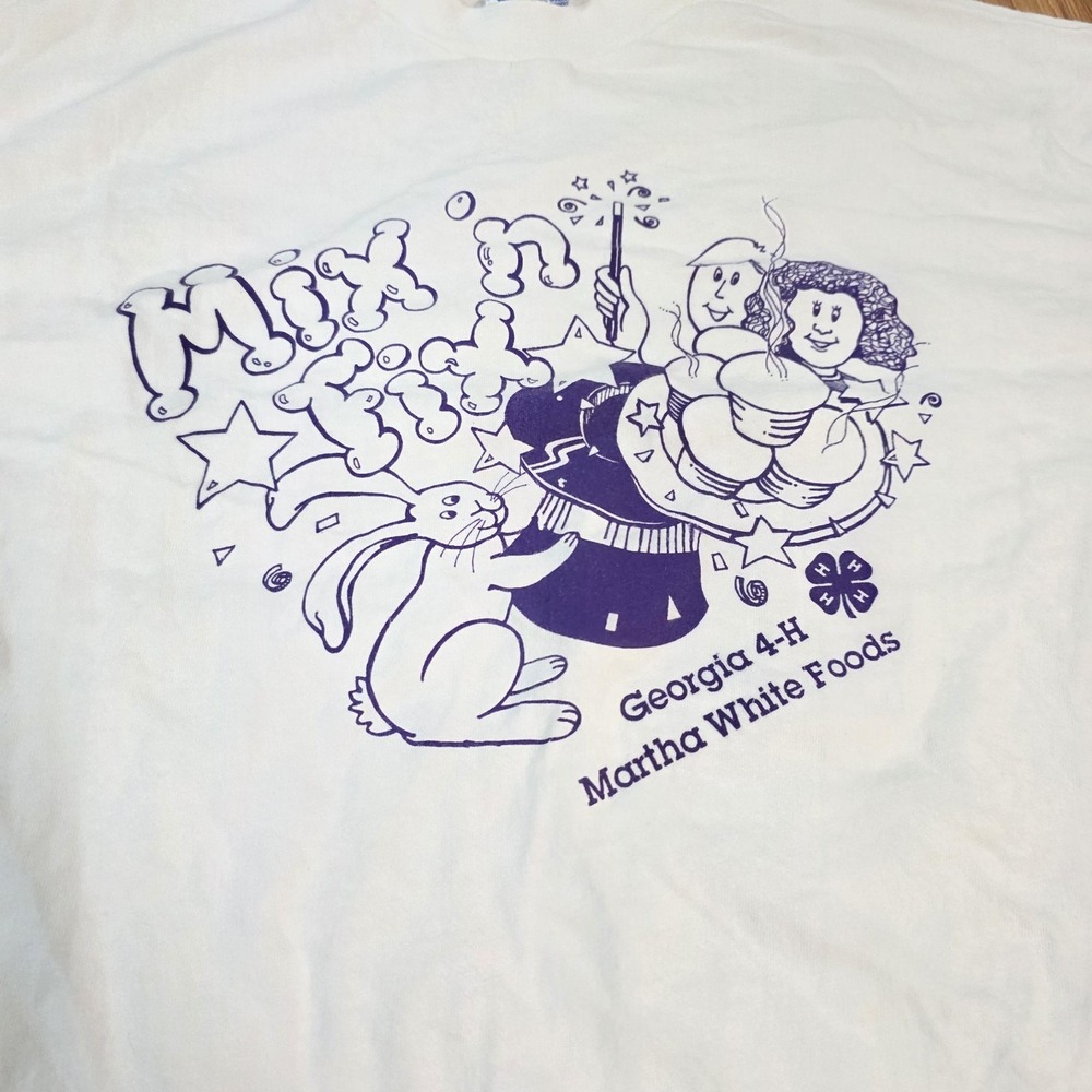 Vintage Georgia 4-H Mix N Fix Shirt Mens XL Hanes Martha White Foods 90s - Picture 2 of 7